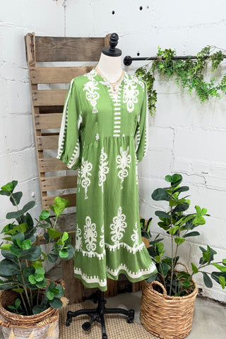 Empower Dress Green by Umgee Dresses Umgee