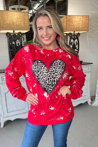 Wild Heart Sweatshirt Red limited stock Southern Attitude Designs Wholesale