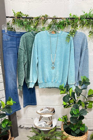 Solace Tiffany Blue Sweatshirt Zenana   