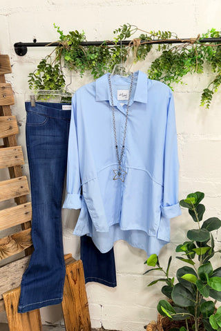 Classical Baby Blue Shirts & Tops Miss Carla