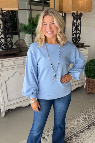 Sweet Baby Blue Shirts & Tops Wi and Co   