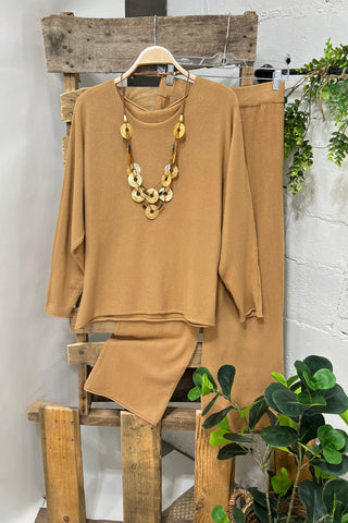 Eve Sweater Set Camel Top & Pant Set carol's boutique   