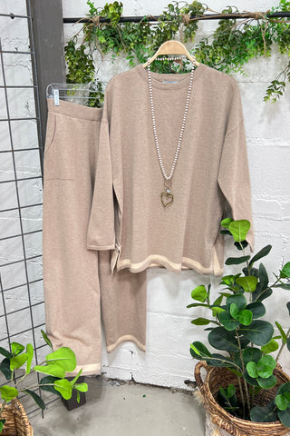 Up Market Pant Set Tan Top & Pant Set Les Bonnes Copines