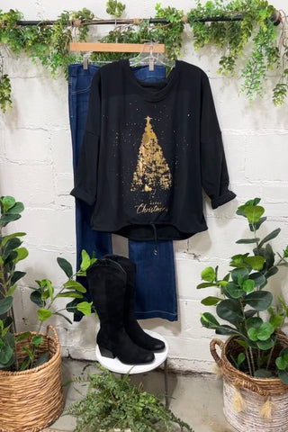 Gleaming Tree Black Shirts & Tops Oz