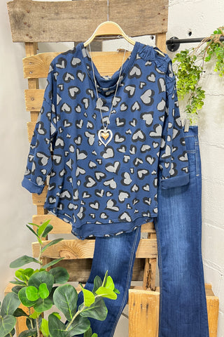 Heart Filling Navy Shirts & Tops MuMu   