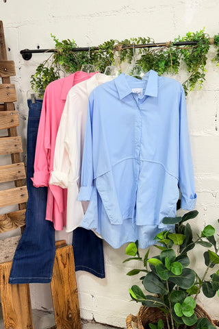 Classical Baby Blue Shirts & Tops Miss Carla