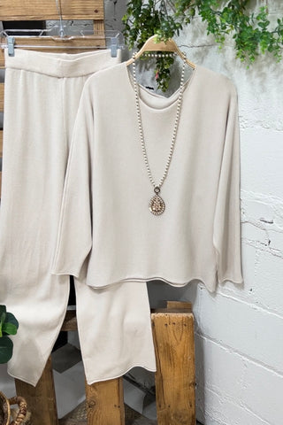 Eve Sweater Set Beige Top & Pant Set carol's boutique   