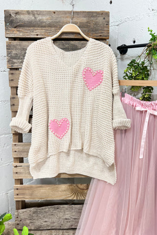 Love Duo Beige sweater Carla&Co