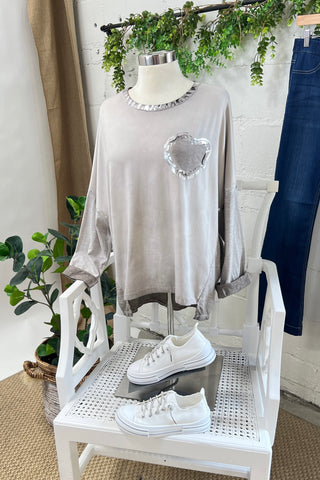 Heart Warming Taupe Shirts & Tops Miss Carla   