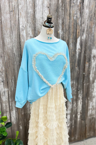 Big Hearted Baby Blue Shirts & Tops MuMu