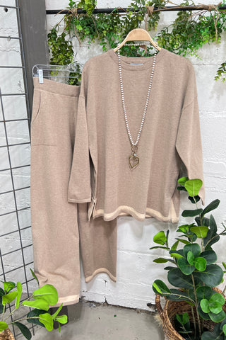 Up Market Pant Set Tan Top & Pant Set Les Bonnes Copines