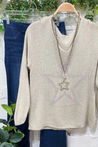 First Star Beige sweater Oz