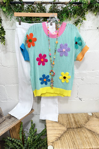 I Needle Daisy Ivory by Easel sweater Easel