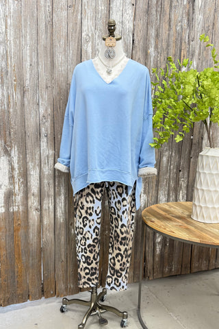 At Ease Baby Blue Sweatshirt MuMu