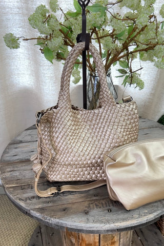 Chic Woven Bag Gold purse A Touch Of Style   