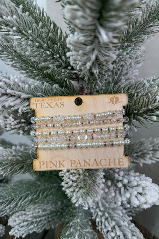 Pearl Stack Bracelet White by Pink Panache Bracelets Pink Panache Brands