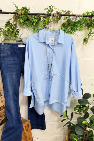 Classical Baby Blue Shirts & Tops Miss Carla