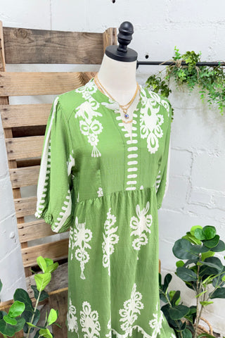 Empower Dress Green by Umgee Dresses Umgee