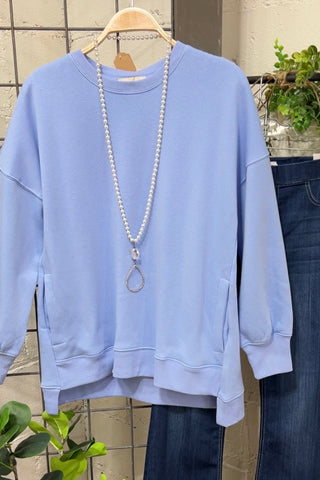 Quiet Places Periwinkle Sweatshirt Zenana