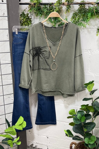 Charity Olive Shirts & Tops MuMu