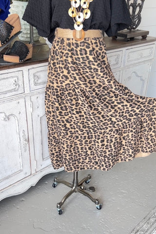 Lux Caramel Leopard Skirt skirt Mylee Caramel Leopard One Size 
