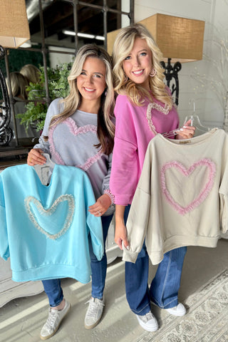 Big Hearted Baby Blue Shirts & Tops MuMu