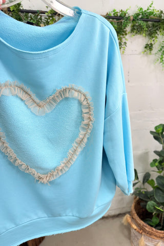 Big Hearted Baby Blue Shirts & Tops MuMu