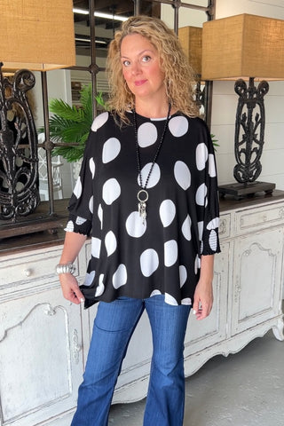 Polka Party Black Shirts & Tops SOL   