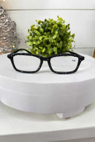 Rhinestone Readers Black Glasses All That Glitterz