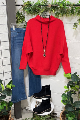 Poise Red sweater Zenana   