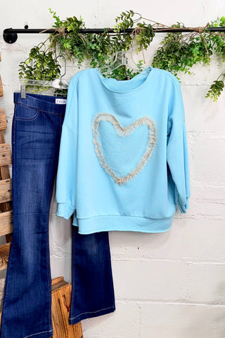 Big Hearted Baby Blue Shirts & Tops MuMu