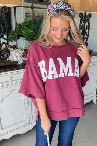 Go Bama Girl Washed Burgundy  Oddi   