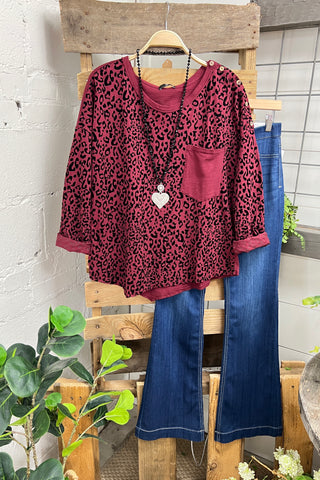 Alley Cat Burgundy Shirts & Tops MuMu   