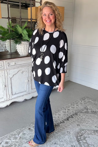 Polka Party Black Shirts & Tops SOL   