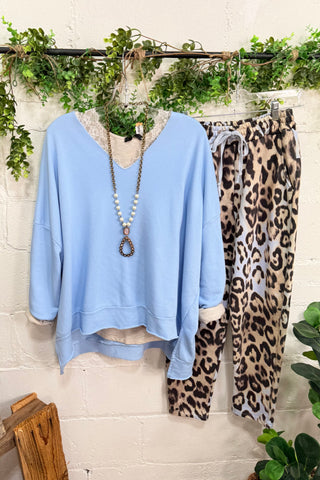 At Ease Baby Blue Sweatshirt MuMu