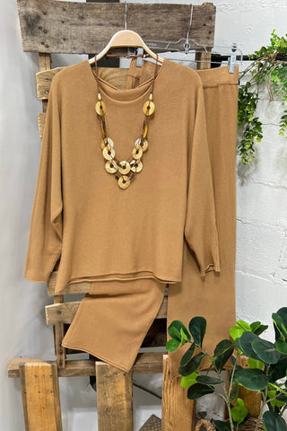 Eve Sweater Set Camel Top & Pant Set carol's boutique   