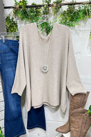 Simpler Days Oatmeal sweater Mina Rosa/WePrice   