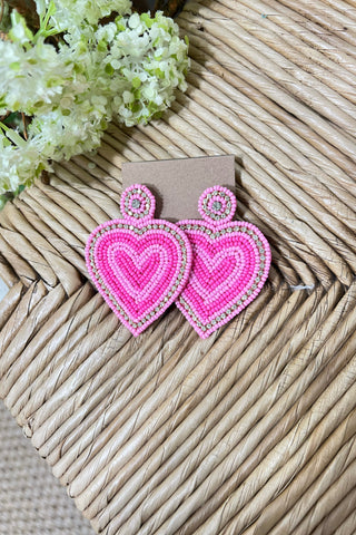 Beading Heart Earrings Earrings Carol's Boutique