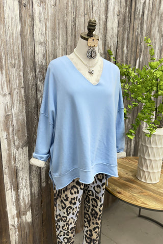 At Ease Baby Blue Sweatshirt MuMu