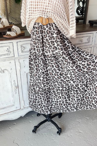 Lux White Leopard Skirt skirt Mylee   