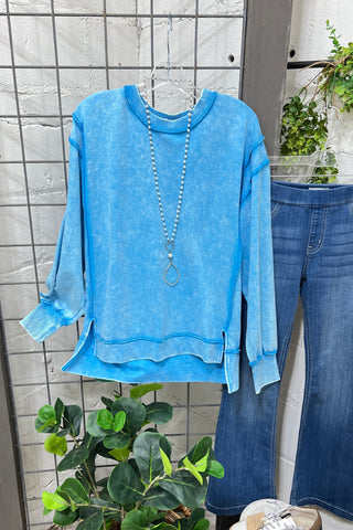 Coziness Turquoise Sweatshirt Zenana   