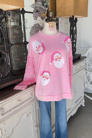 Blingy Santa Pink Sweatshirt Bibi   