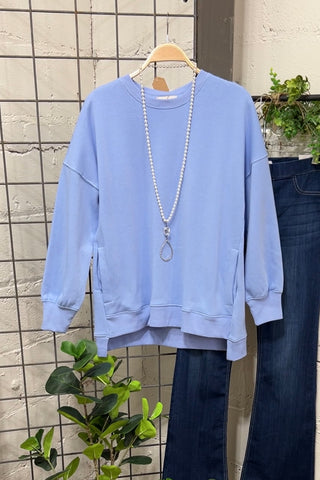 Quiet Places Periwinkle Sweatshirt Zenana