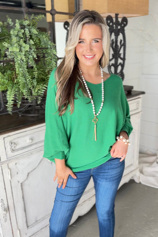 Modish Kelly Green sweater Charmante