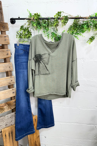 Charity Olive Shirts & Tops MuMu