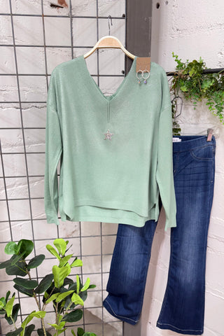 Rock Star Dusty Mint sweater Miss Carla