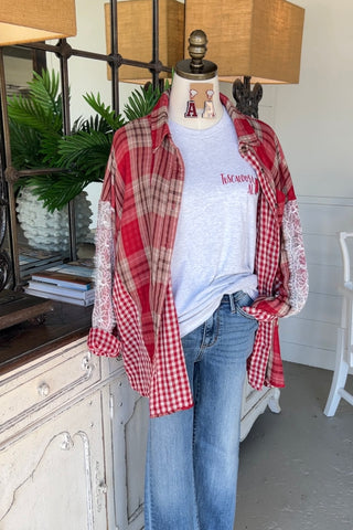 Southern Plaid Red Shirts & Tops Oddi   