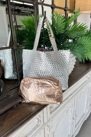 Double Duty Woven Bag Silver/Gold  A Touch Of Style   