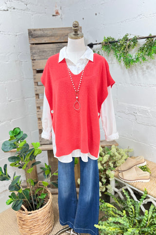 Sideways Coral sweater Miss Carla