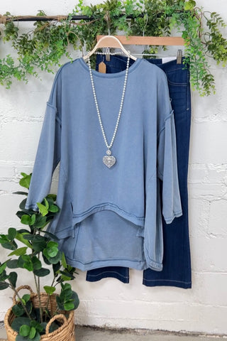 Lay Back Blue Shirts & Tops Oli & Hali   